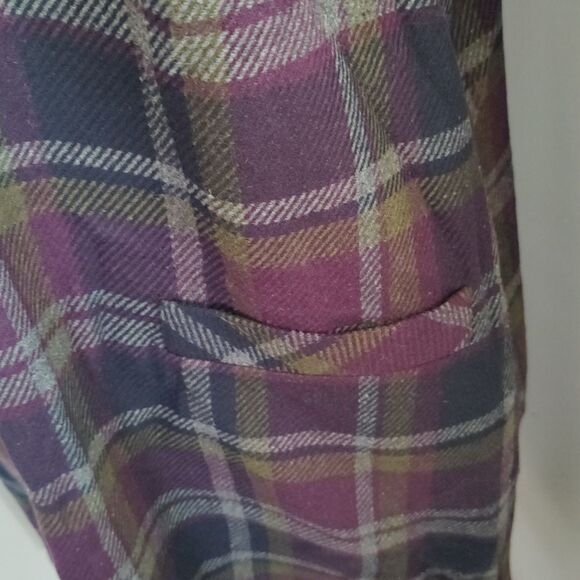 NWT Sag Harbor size 18  plaid sleeveless long dress purple,navy,gray and green - Picture 2 of 8